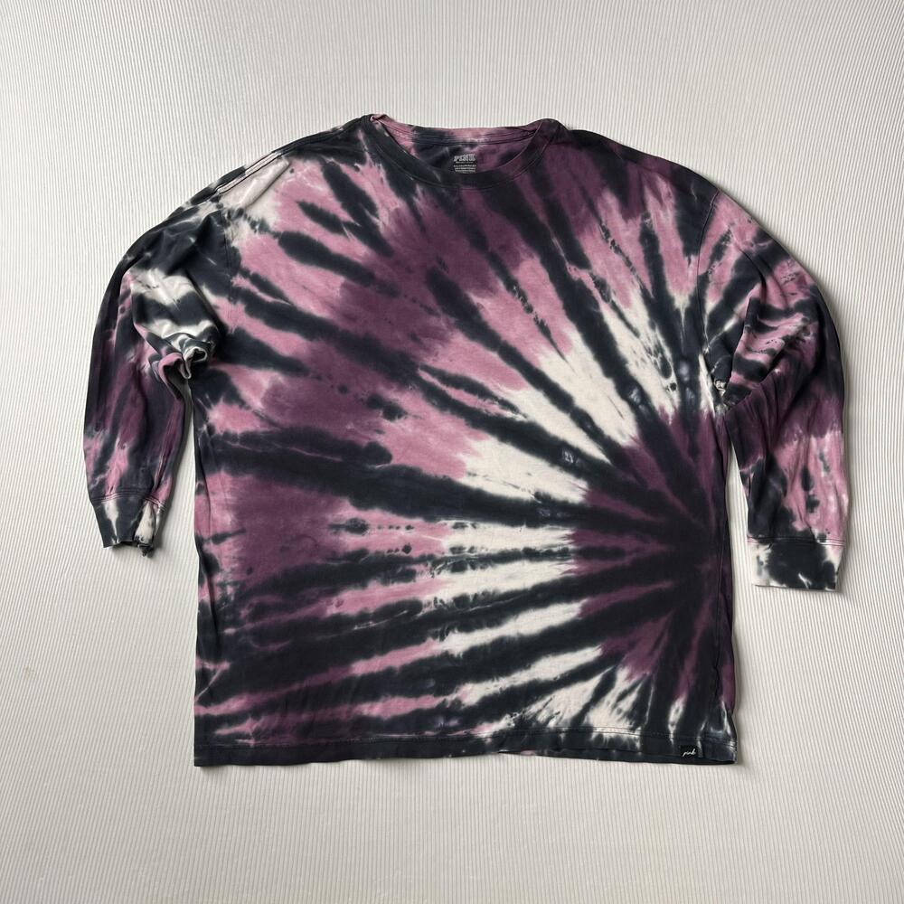 PINK Victoria's Secret Shirt Womens One Size Purple Tie Dye Long Sleeve Top